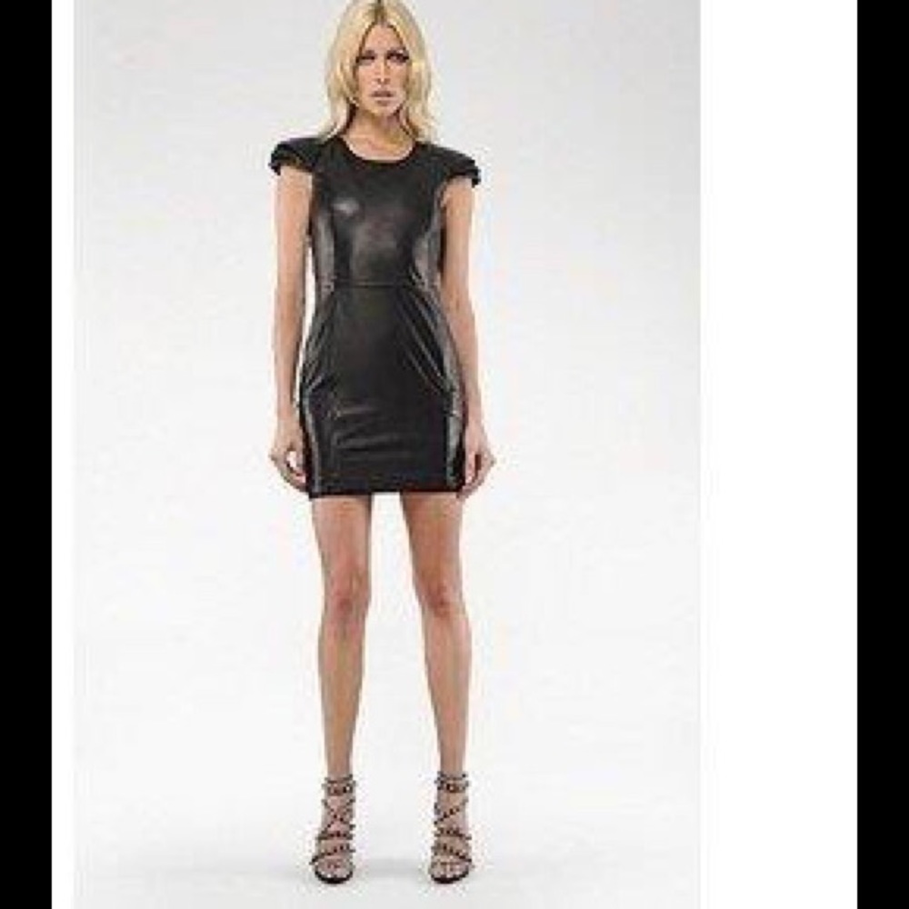 Mackage Black Blair Open Back Leather Dress